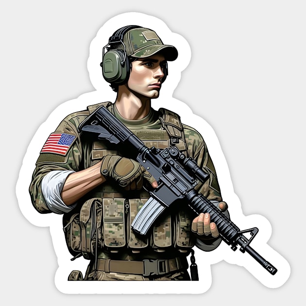 Tactical Man Sticker by Rawlifegraphic